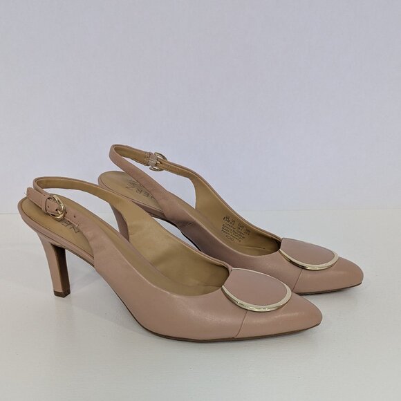 NWOB Naturalizer "Nora" Nude Rose Slingback Heels Pumps. Size 8.5 - Picture 4 of 7